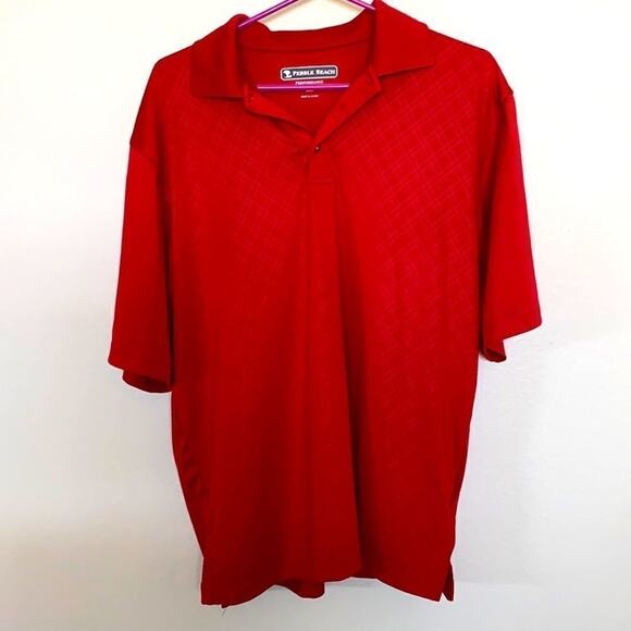 Pebble Beach Red Golf Polo M - Picture 1 of 9